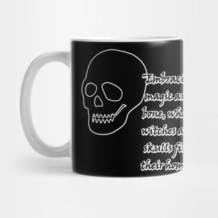 Embracing magic and bone, where witches and skulls find their home. Mug